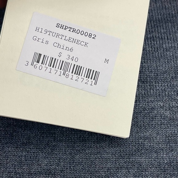 SANDRO Gris Chine H19Turtleneck Wool Sweater Size M NWT - Picture 10 of 12